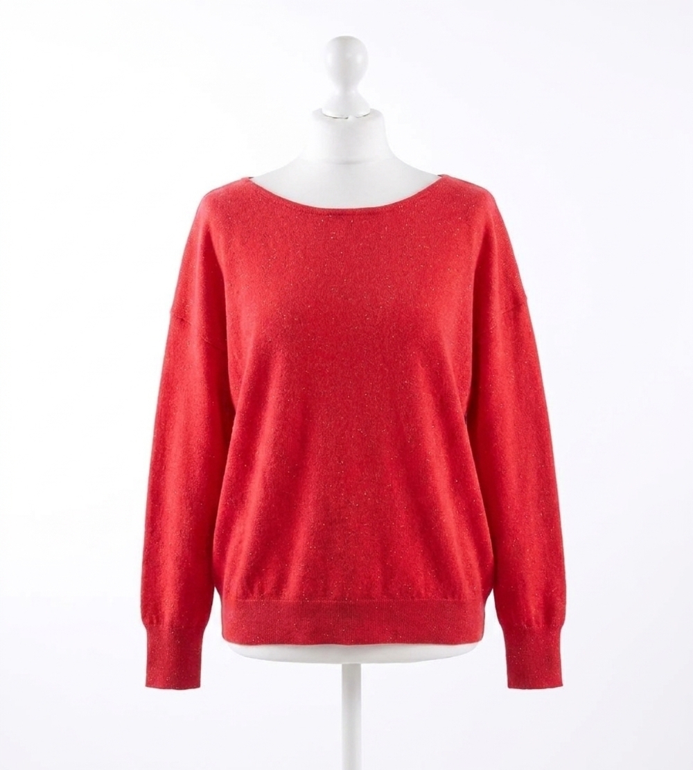 NEW MOLLY BRACKEN ladies knit bow sweater in red